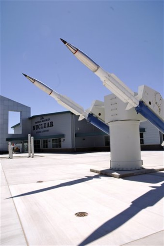 A Terrier missile launcher is pictured in front of the National Museum of Nuclear Science & History in Albuquerque, N.M., last week. The crisis in Japan has boosted interest in nuclear-related museums and plants around the U.S.